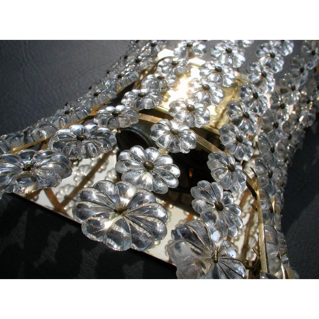 Metal Mid-Century Wall Light in Crystal Glass & Brass attributed to Emil Karl Stejnar, 1950s For Sale - Image 7 of 8