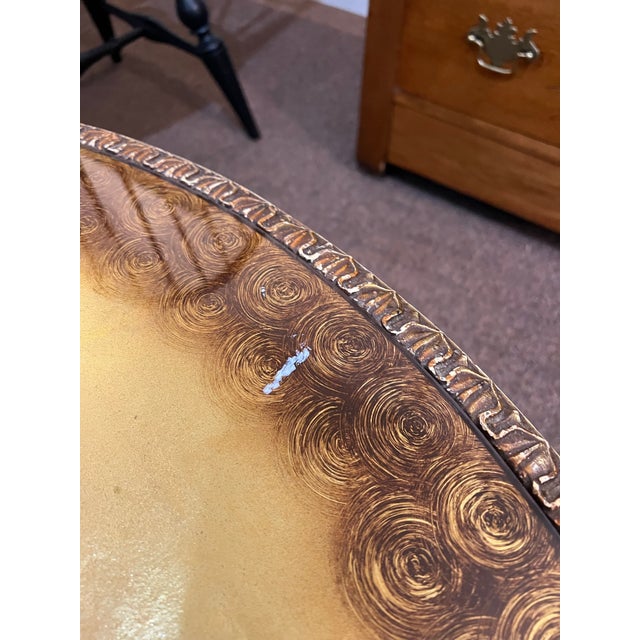 1950s Rococo Hollywood Regency Gold Painted Coffee Table For Sale - Image 6 of 8