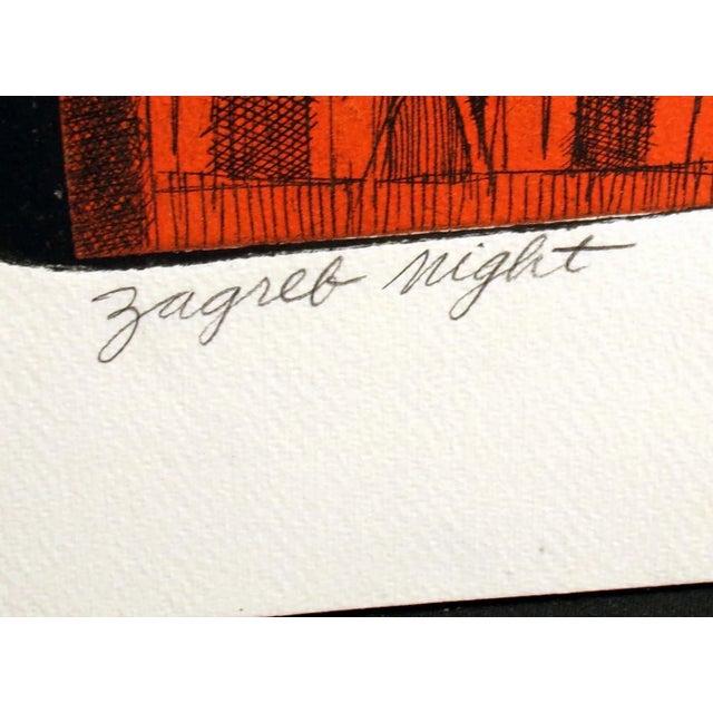 1960s Mid 20th Century "Zagreb Night" Surrealist Abstract Colorgraph by Clare Romano For Sale - Image 5 of 6