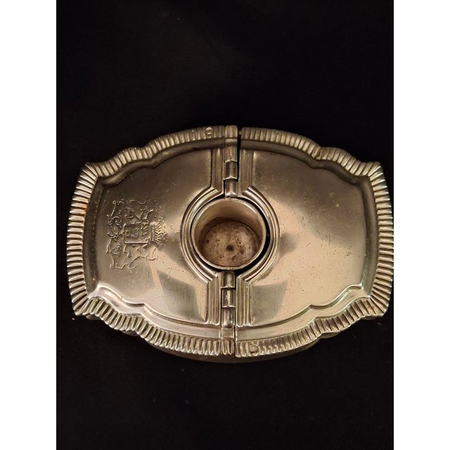 Silver Vintage Silver Plated Havdalah Compendium Spice Box Candle Holder Lions Crest 344 For Sale - Image 8 of 18