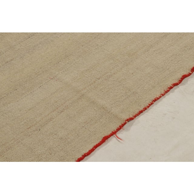 Rug & Kilim Vintage Plain Kilim in Beige-Brown Striations, Solid Hues For Sale - Image 4 of 7