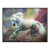 Large Vintage Pointilist Oil Painting of a White Horse With Rainbow Color Background For Sale