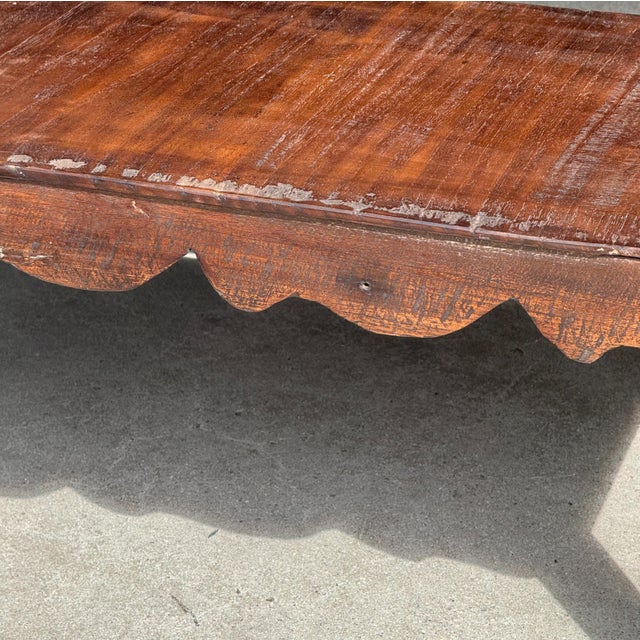 Mini Bench with Carved Backrest, 1980s For Sale - Image 14 of 18