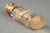 A cylindrical, double-ended transparent crystal perfume bottle with one side a fine vinaigrette and the other a smelling...