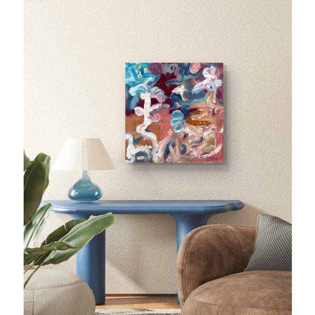 Textile Matthew Izzo Oil Painting on Canvas 20" X 20" For Sale - Image 7 of 7