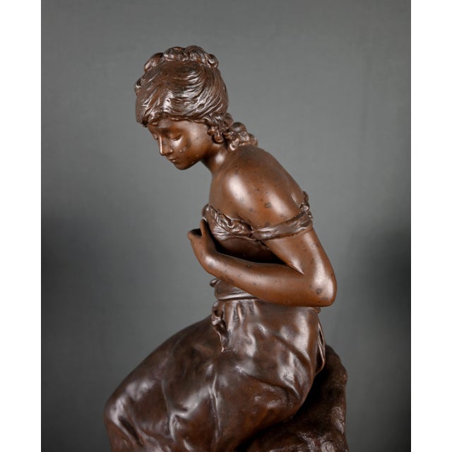 Early 20th Century Marble and Spelter Fireplace Mantel Set by A. Moreau, Set of 3 For Sale - Image 9 of 18