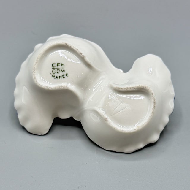 Antique French Porcelain Double Salt Cellar Dish by Charles Field Haviland for Gérard, Dufraisseix & Morel, 1890s For Sale - Image 13 of 17