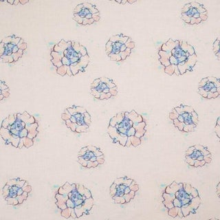 Phoebe Flower Print on Cotton/Linen Blend Fabric For Sale