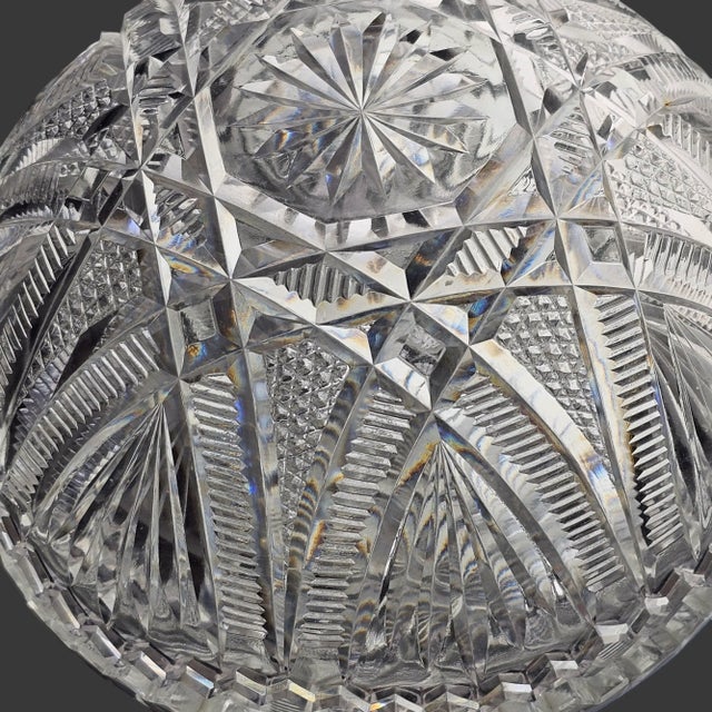 American Brilliant Period Cut Glass Bowl 8.5" For Sale - Image 12 of 12