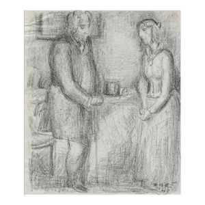1947 Harold Hope Read Drawing of a Couple