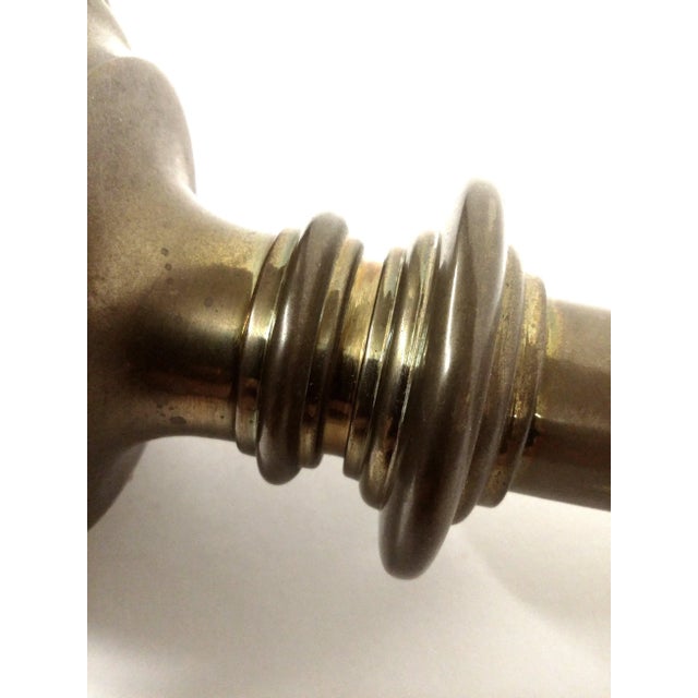 Metal Vintage Solid Heavy Brass Candle Holder For Sale - Image 7 of 8