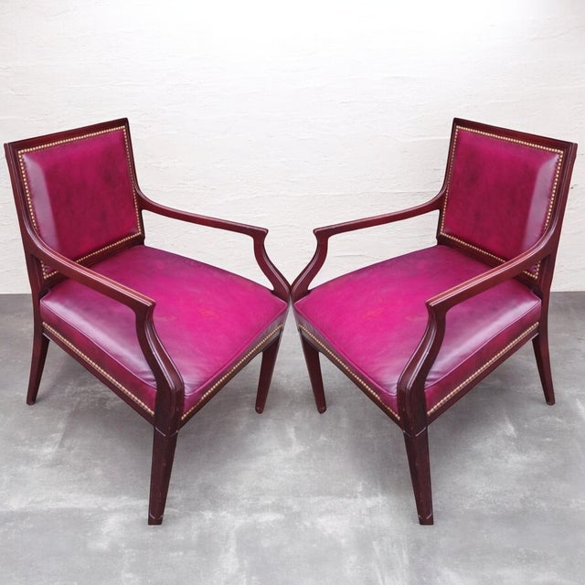 Hancock & Moore 1980s Pair of Leather Armchairs by Hancock and Moore For Sale - Image 4 of 12