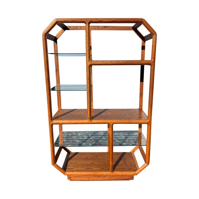 Wood Vintage Mid Century Modern Etagere Wall Shelf Unit Free Standing For Sale - Image 7 of 9