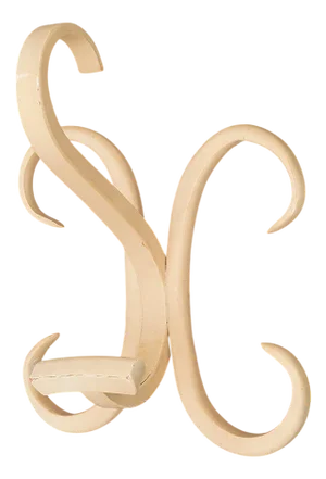 White Curved Wood Coat Hook, 1960s