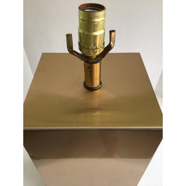 1970s Travertine Marble and Brass Column Table Lamp For Sale - Image 11 of 12