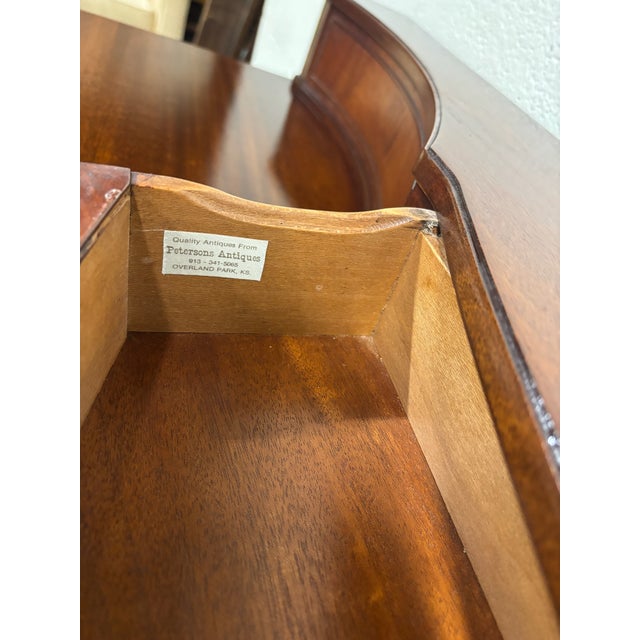 Vintage Federal Georgian George III Hepplewhite Style Mahogany Writing Desk For Sale - Image 10 of 17