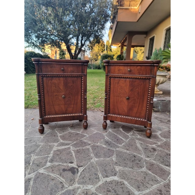 19th Century Lombardy Walnut Nightstands, 1850s, Set of 2 For Sale - Image 3 of 10
