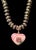 2020s Rhodochrosite Heart Necklace With Spinel, 14k Gold & Pyrite For Sale - Image 5 of 13