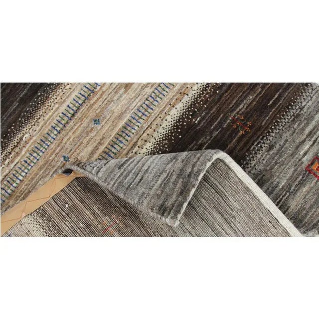 Mid-Century Modern Handwoven Persian Gabbeh Area Rug 2’10” X 4’5″ For Sale - Image 3 of 9