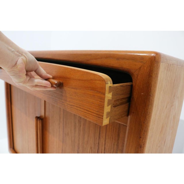 Mid-Century Danish Teak Cabinet with Tambour Doors and Drawer from Dyrlund, 1960s For Sale - Image 12 of 18
