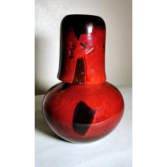 Vintage La Rochère French Night Bottle Blown & “Incamiciato” Glass- 2 Pieces For Sale - Image 13 of 13