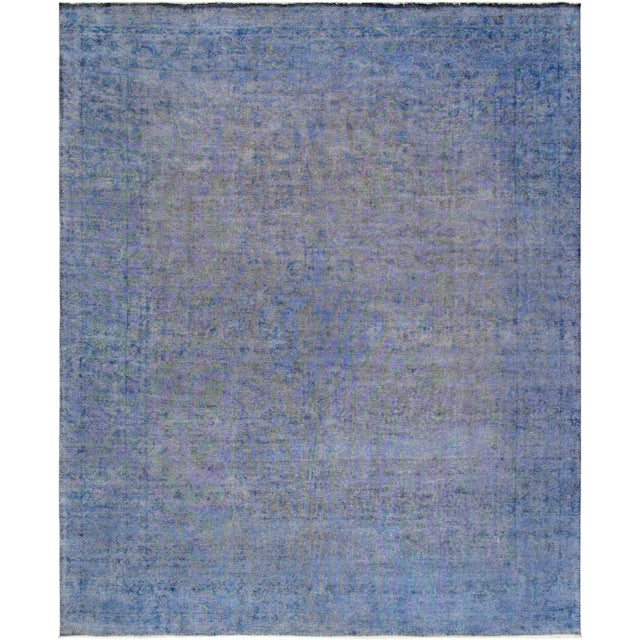 Vintage Overdye Blue Rug, 10' 1" X 12' 6" For Sale