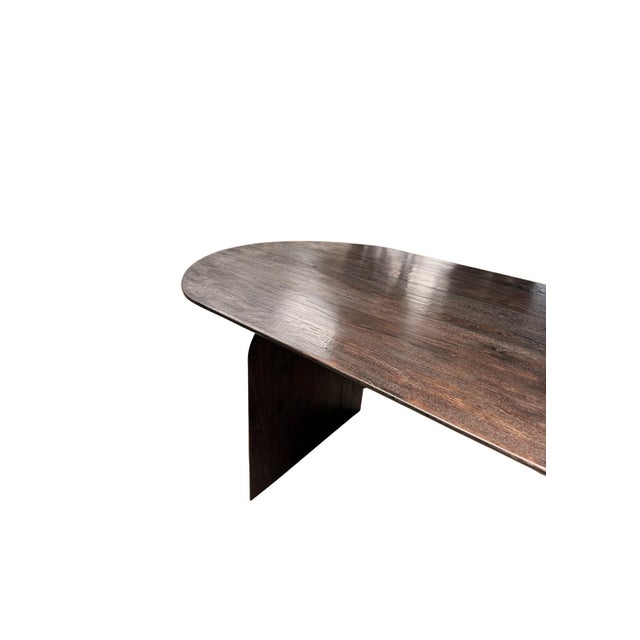 Large Teak Wood Table, Espresso Finish, Modern Organic For Sale - Image 6 of 11