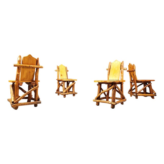 Vintage Brutalist Dining Chairs, 1960s, Set of 4 For Sale