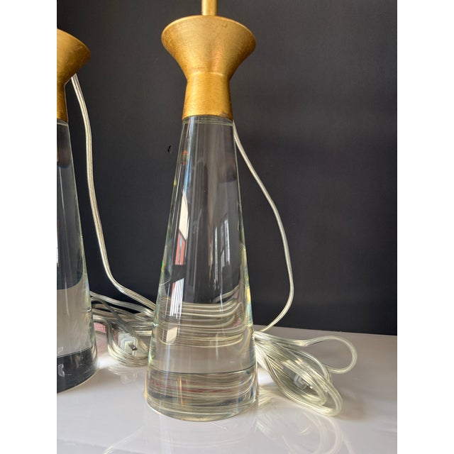 Mid-Century Modern 1980s Regina Andrew Starling Crystal Table Lamps Pair For Sale - Image 3 of 6