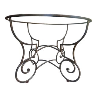 Mid 20th Century Wrought Iron Scroll Dining Table Base For Sale
