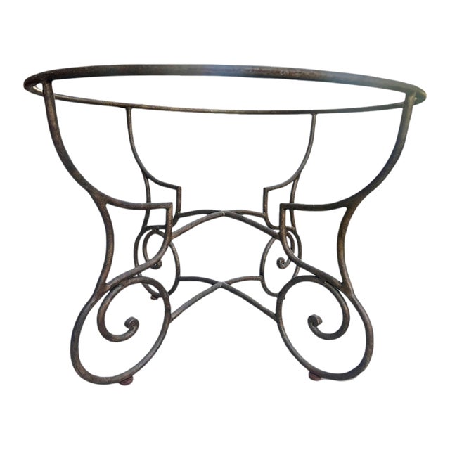 Mid 20th Century Wrought Iron Scroll Dining Table Base For Sale