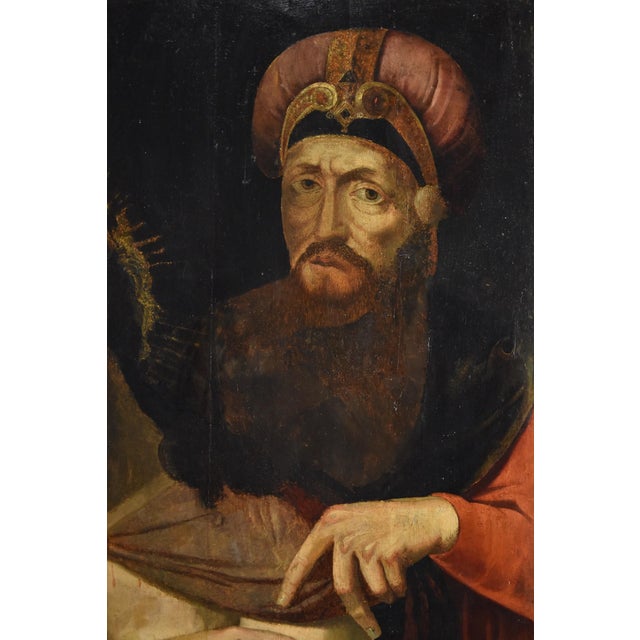 Circle of Michael Coxie, Ecce Homo, Pontius Pilate, 1580, Oil on Board, Framed For Sale - Image 11 of 14