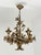 Four-Light Chandelier in Gold-Colored Wrought Iron, Italy, 1950 For Sale - Image 9 of 9