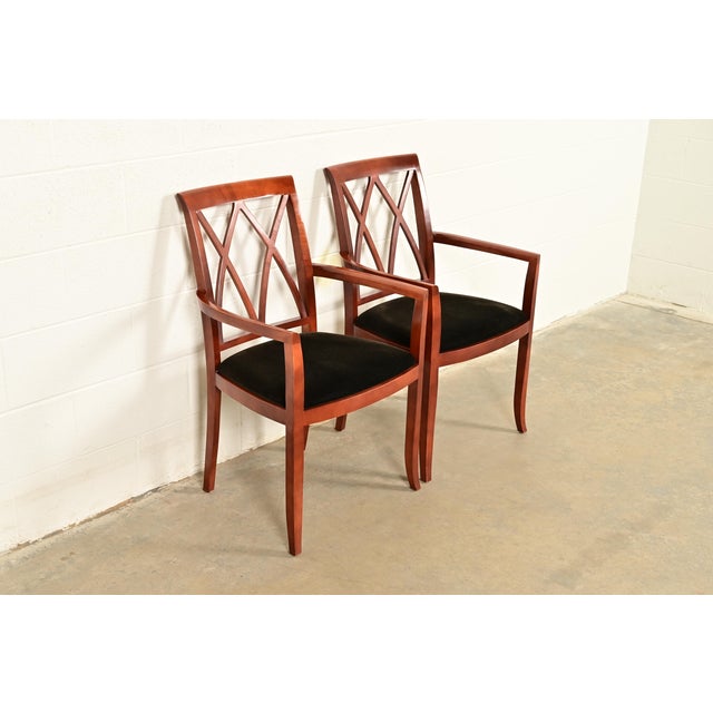 Bernhardt Bernhardt Regency Carved Mahogany Armchairs | Pair For Sale - Image 4 of 16