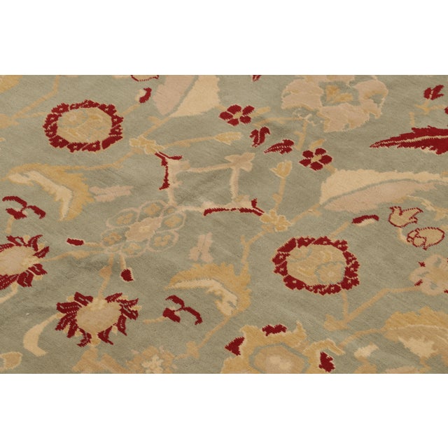 Rug & Kilim’s Classic Agra Style Rug in Blue With Red and Gold Floral Patterns For Sale In New York - Image 6 of 9