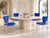 Set of four vintage Italian armchairs by Arrben featuring vivid cobalt-blue leather upholstery, polished chrome tubular...