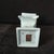 Art Deco Chinese Ceramic Vase,Guan Ware Crackle Glaze Glaze Celadon Porcelain Vase Hand Carved Four Goat Head Statue For Sale - Image 3 of 9