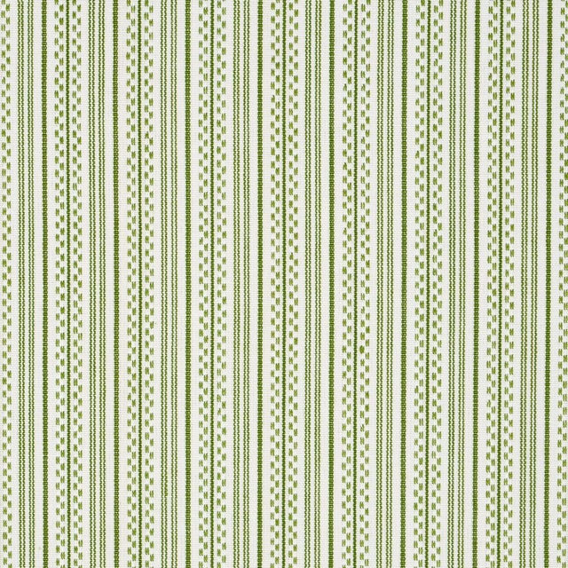 Sample - Schumacher Jack Stripe Fabric in Green For Sale