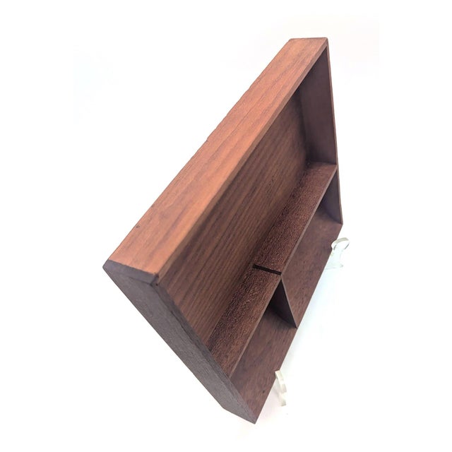 1960s Danish Teak Wood Vide Poche Desk or Vanity Partitioned Tray For Sale - Image 9 of 11