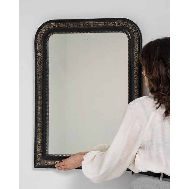 Black Napoleon III Wall Mirror, Second Empire Style, France, Circa 1880 For Sale - Image 8 of 8