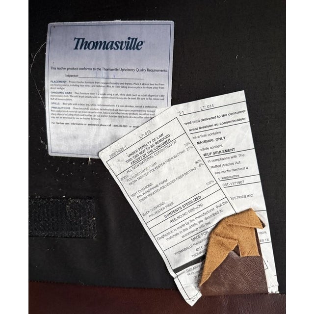 Thomasville Traditional Brown Leather Sofa For Sale - Image 12 of 18
