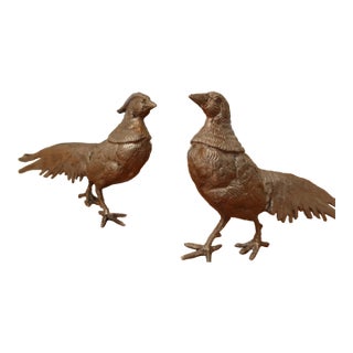 Antique Silverplate Pheasants, Paie For Sale