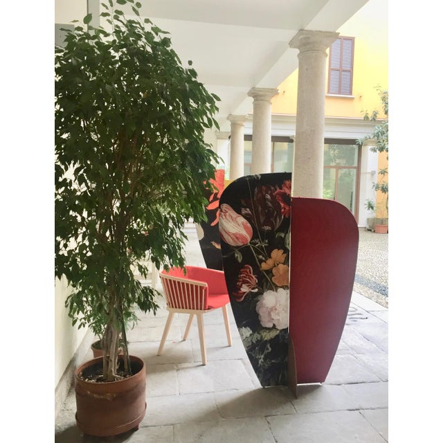 Kazimir Screen Type B in Bordeaux & Floral Pattern on Black by Julia Dodza for Colé For Sale - Image 10 of 13