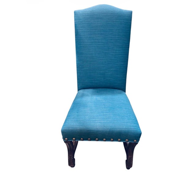 A sophisticated set of eight “Strasbourg” dining side chairs by Designmaster Furniture, Hickory, North Carolina. This...