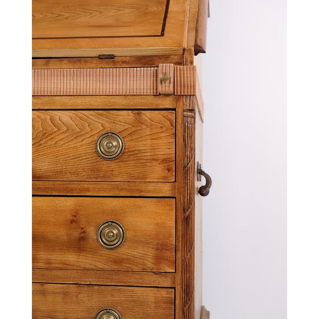 Wood South Jutland Louis XVI Oak Secretaire Cabinet, 1900 For Sale - Image 7 of 11