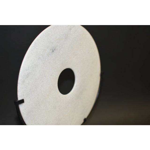 White Granite Ceremonial Bi Disc For Sale - Image 12 of 13