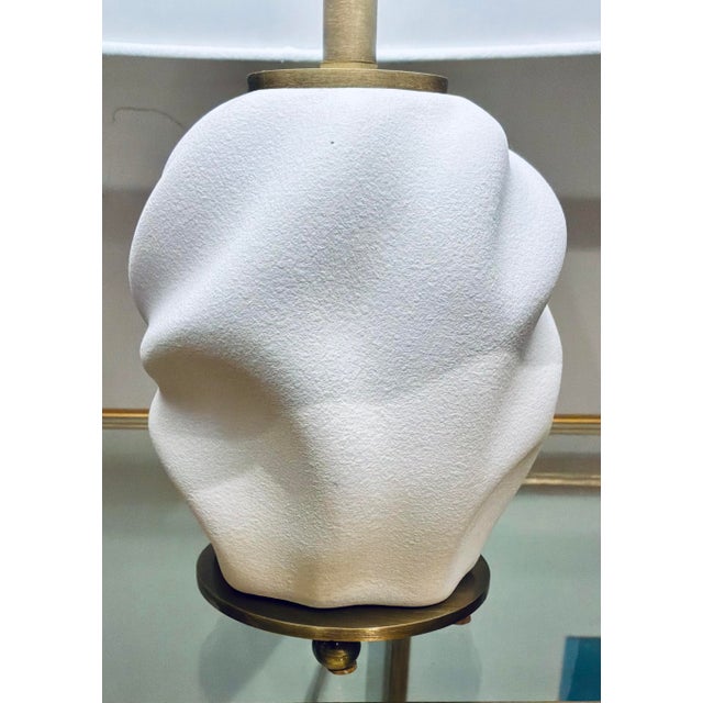 Contemporary Organic Modern White Glaze Bora Table Lamp For Sale - Image 3 of 5