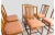 Wood Vintage Bamboo Chairs with Peach-Colored Upholstered Seats, Set of 6 For Sale - Image 7 of 10