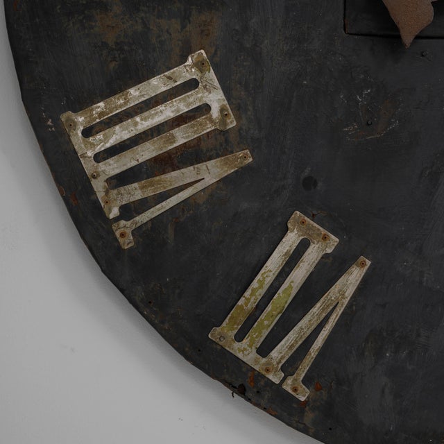 19th Century Central European Industrial Metal Wall Clock Face For Sale - Image 14 of 18