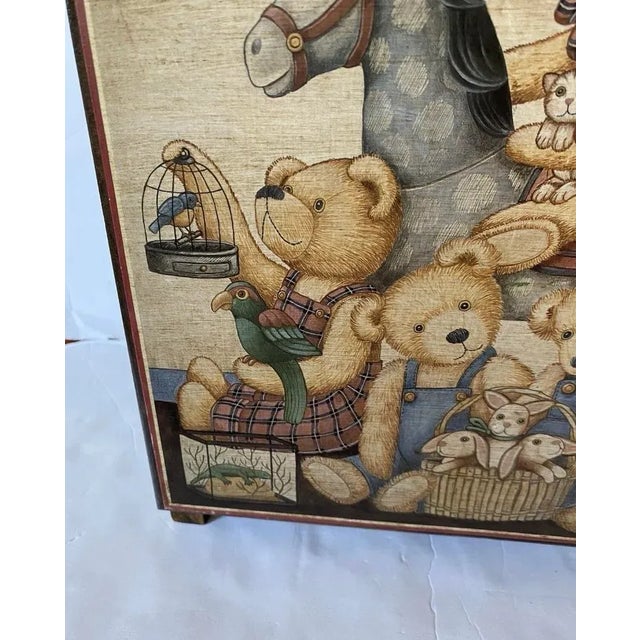 Antique/Vintage Book Caddy Stand Teddy Bear Farmhouse/Cottagecore Kids For Sale - Image 9 of 12